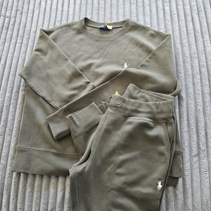 Ralph Lauren Olive Green Polo Shirt And Joggers